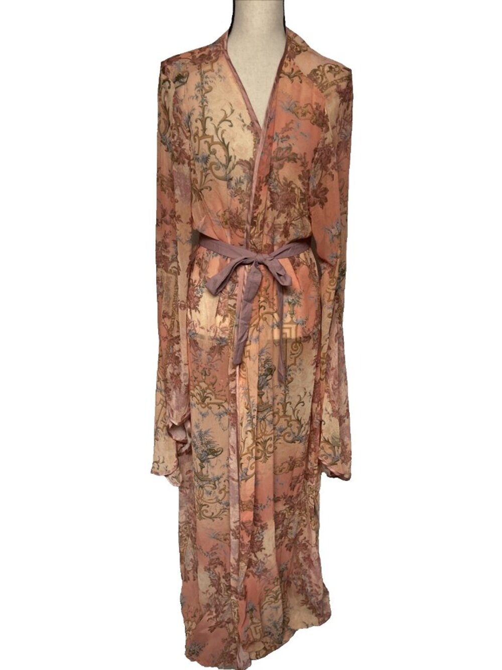 Asos Design Curve Size 20 Women’s Kimono Duster Robe Semi Sheer Full Length NWOT